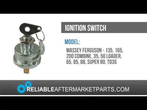 Check that all parts are present before assembling the unit. 883928M1 New Massey Ferguson Tractor Ignition Switch 135 ...