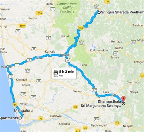 This a what i did in the whole journey. Bangalore To Dharmasthala Route Map