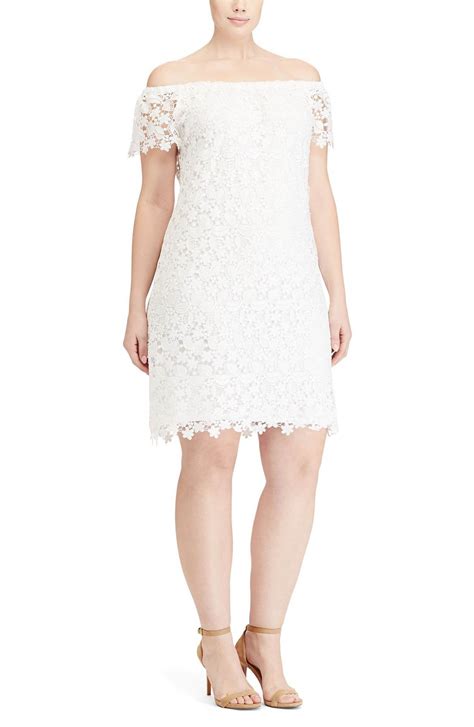 Lauren Ralph Lauren Off the Shoulder Lace Dress (Plus Size) | Nordstrom | Off shoulder lace ...