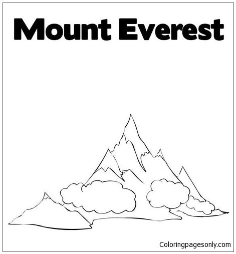 A mountain, quite simply, is a landform is significantly elevated above the surrounding land. Mount Everest Coloring Pages - Nature & Seasons Coloring ...