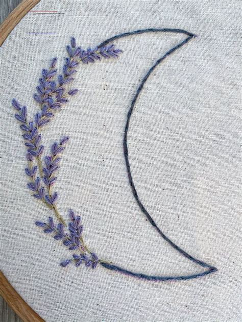 This pattern features an assortment of flowers arranged in a mason jar and tied with a ribbon. Lavender and Wildflower Moons 2 for 1 Hand Embroidery PDF ...