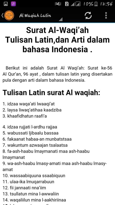 Dikutip dari buku 'kedahsyatan membaca al qur'an' karya amirulloh syarbini & sumantri jamhari, maksud dari hadits tersebut adalah surat al. Download Surat Al Waqiah Latin Pdf - Kumpulan Surat Penting