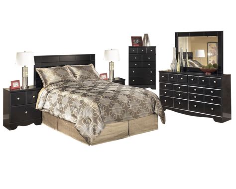 53.31 w x 1.89 d x 34.65 h Ashley Shay 6PC Queen/Full Panel Bedroom Set - Black ...