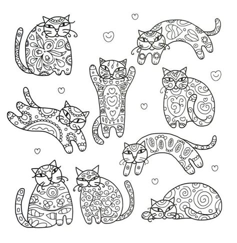 We recommend some of their more complicated mandala designs if you have a lot. Fancy Cats coloring book page | Cat coloring book, Animal ...