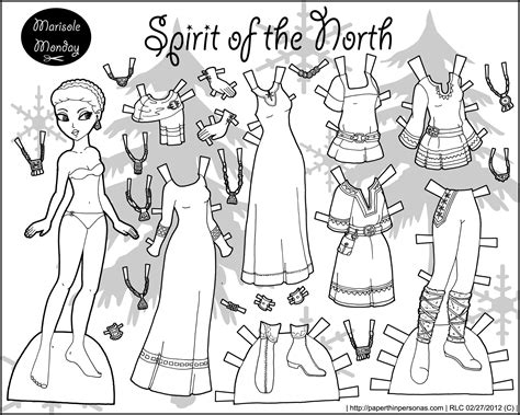 To make the paper dolls last longer, laminate before cutting. Spirit of the North: Black and White Printable Paper Doll ...