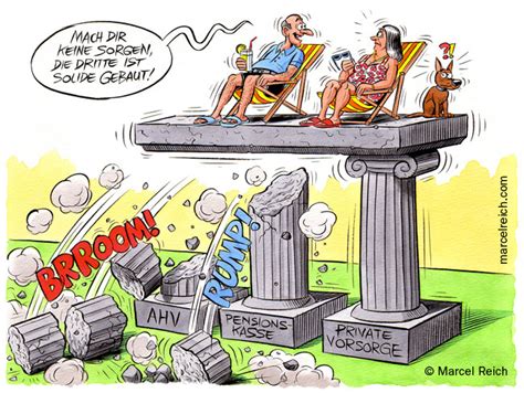 Acht minuten sind in st. Dritte Säule. Stärken Sie ihre eigene Säule! Cartoon zu ...