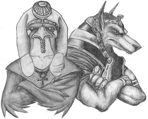 Set is a god of deserts, storms, disorder, violence, and foreigners in ancient egyptian religion. Ra VS Anubis by EuchridEucrow in 2020 | Anubis drawing ...