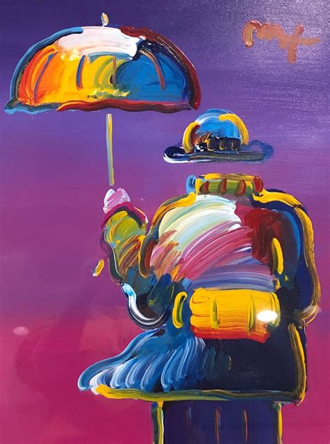 America's most popular living artist. Umbrella Man on Purple 32x28 by Peter Max - Acrylic And ...