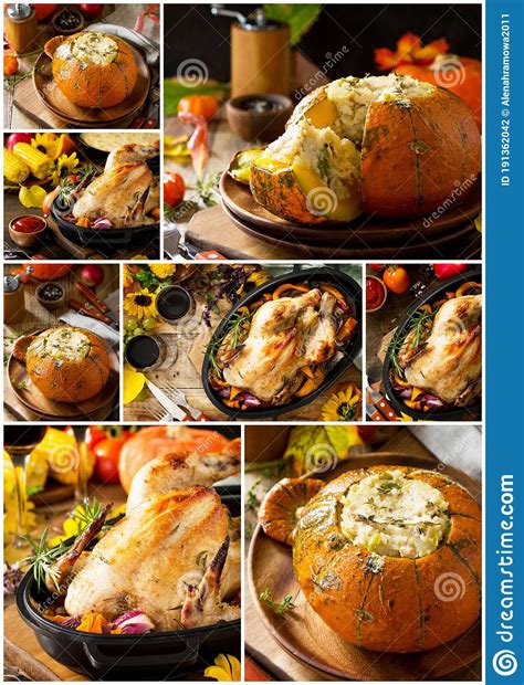Or, a tale of new england (1827), sarah josepha hale devoted an entire chapter to thanksgiving dinner, emphasizing many of the foods that are now considered traditional. Collage Traditional Thanksgiving Turkey Dinner. Roasted ...