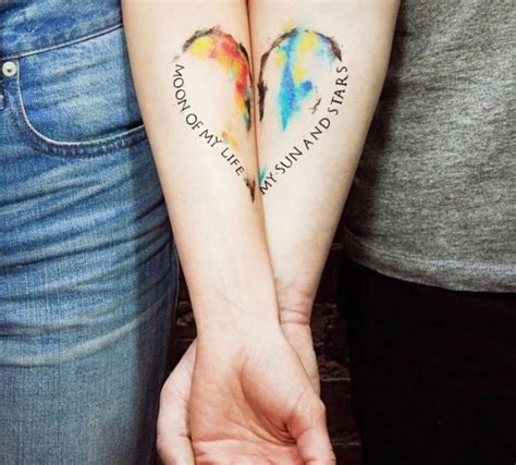 Some like a dash of darkness and spookiness. 1001 + Ideas for Couples, Siblings, and Friends Matching Tattoos