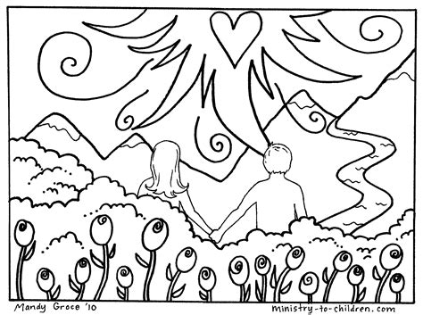 This coloring page comes with a building made using the blocks. God Creation Coloring Pages - Coloring Home