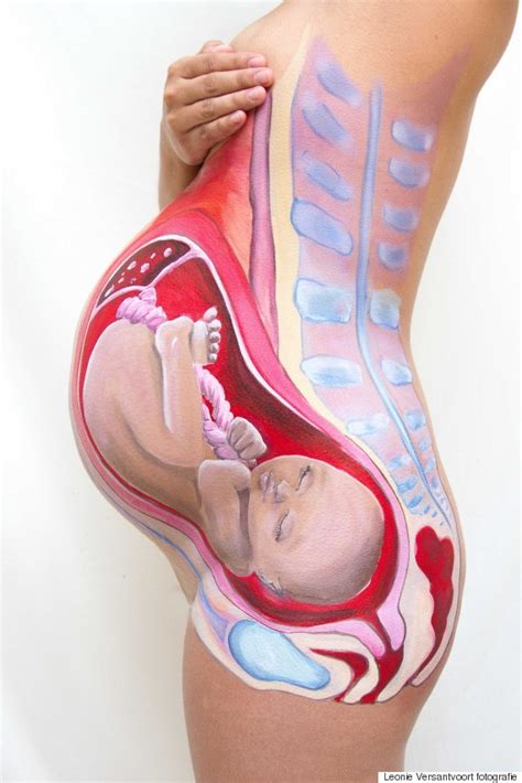 Human body undergoes enormous changes during pregnancy. Realistic Body Paint Gives A Remarkable Visual Of What ...