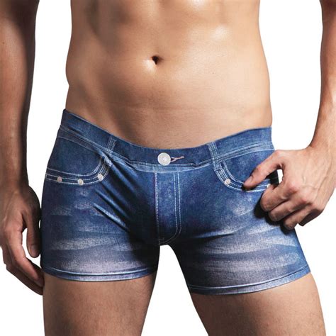 Great selection & free shipping! 2013 Mens Men's Blue Jeans Boxer Shorts Underwear Panties ...