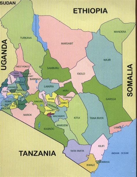 Kenya maps perry castaneda map collection ut library online. Map of Kenya showing counties - Counties of Kenya map (Eastern Africa - Africa)