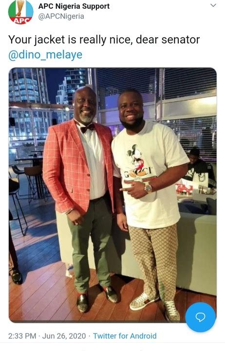 When you flaunt income you cannot explain, eyes come on you and one day, you would be asked to explain. Dino Melaye caught frolicking with Hushpuppi - P.M. News