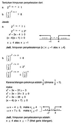 Pelajari pengertian sifat rumus persamaan pertidaksamaan tabel contoh soal. Pertidaksamaan Eksponen - Rumus, Contoh Soal dan ...