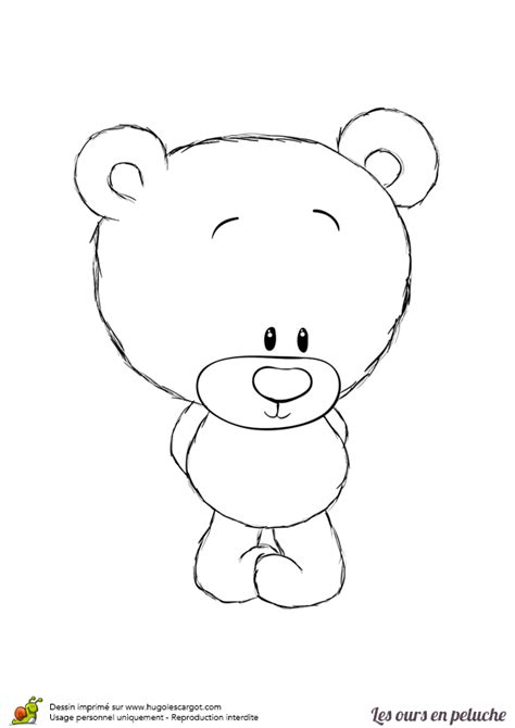Ce dessin est idéal pour débuter. Coloriage ours en peluche sur Hugolescargot.com ...