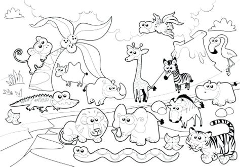 You'll need a pdf reader to open the coloring page. Cute Zoo Animals Coloring Pages at GetColorings.com | Free ...