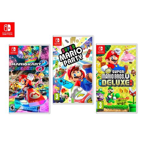 Browse and buy digital games on the nintendo game store, and automatically download them to your nintendo switch, nintendo 3ds system or wii u console. Juegos de Nintendo Switch: Mario Kart 8 Deluxe + Super Mario Party + New Super Mario Bros U ...