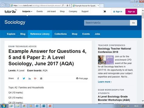 Find past papers and mark schemes for aqa exams, and specimen papers for new courses. Example Answer for Questions 4, 5 and 6 Paper 2: A Level ...