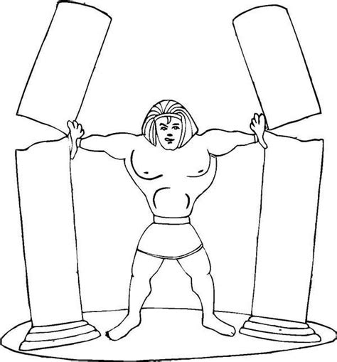 Really big coloring books, inc. Samson Demolish Big Tall Pillars Coloring Page : Color ...