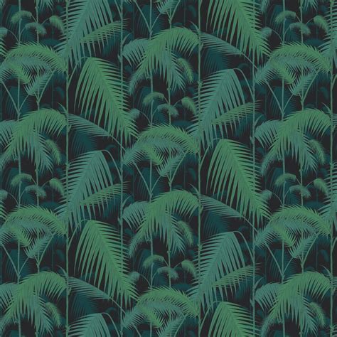 A green jungle palm design wallpaper adorned with large evergreen palm leaves by luxury designer cole & son. Palm Jungle by Cole & Son - Black - Wallpaper - 95/1003 in ...