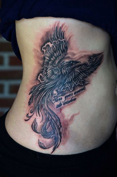 Rib cage or side is a popular body part where many people have their first tattoo inked. Phoenix rib tattoo | Rib tattoo, Tattoos, Thigh tattoo