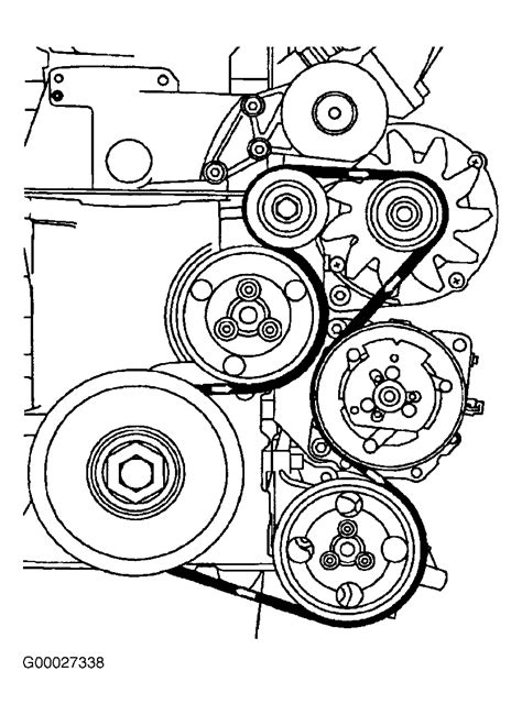 V 6 cylinder engine, petrol motor, with the engine code aaa. Fig. 6: Drive Belt Routing (2.8L VR6 - Engine Code AES ...