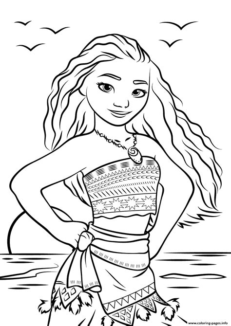 Disney moana coloring pages (image info: Moana Waialiki Disney Coloring Pages Printable