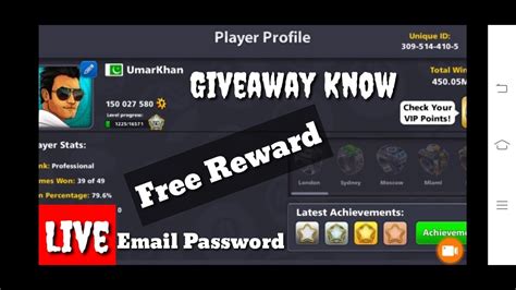 You get back into the game and you also, imagine you sign out from your account, or you lose/change your phone or your cache is cleaned. Giveaway Live Email Password Miniclip Account |8 Ball Pool ...