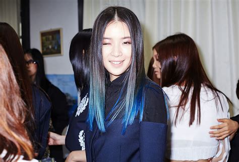 All of those trendy shades you see on your instagram feed are a huge commitment for brunettes, as they require stripping naturally dark hair with peroxide. Modern Mumu | Love this blue dip dye hair seen at Seoul ...