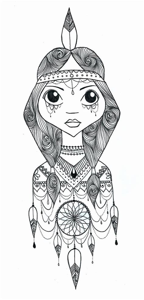 A must see for all coloring page fans. Dream Catcher Adult Coloring Pages | Tiger art, Hipster ...