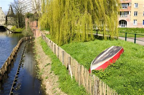 Belgian banking, finance and insurance commission. Bank Von Lieve-Kanal In Gent, Belgien, Europa Stockbild ...