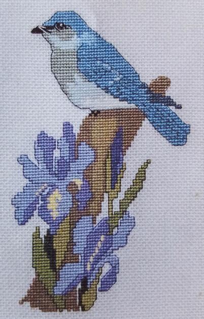 #you may sell your finished cross stitch item. Mountain Blue Bird | Cross stitch patterns, Cross stitch ...
