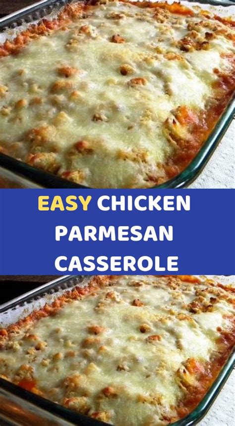 5 stars based on 60 votes. EASY CHICKEN PARMESAN CASSEROLE This Easy Chicken Parmesan ...