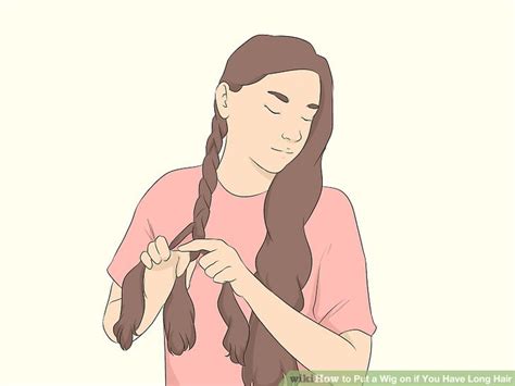 Give each side a separate braiding. 3 Easy Ways to Put a Wig on if You Have Long Hair - wikiHow