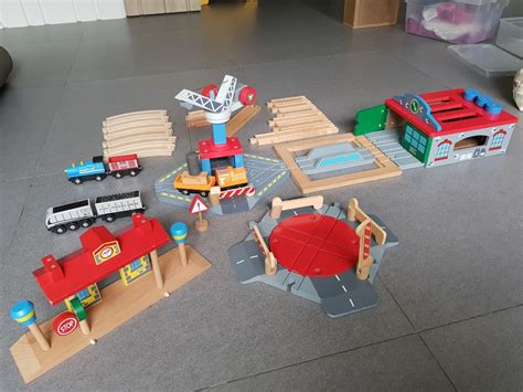 Trains sets & train tables. ELC Wood Train station and crane set, Toys & Games, Others ...