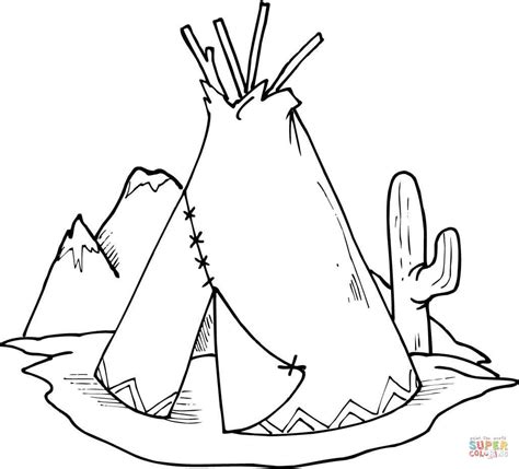 Ariocarpus fissuratus or living rock cactus coloring page | free printable coloring pages. Tipi (Teepee) And Cactus Coloring Page | Free Printable ...