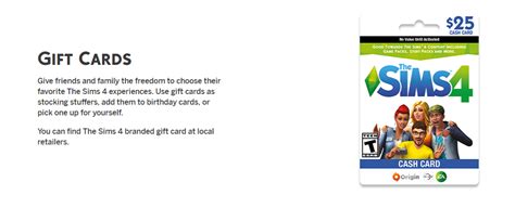 I felt this wasn't made clear until after i ordered it and of course there was no return. Give the gift of sims gift cards? — The Sims Forums
