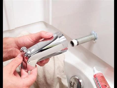 How to replace a bathtub spout (easy 5 minutes task) bathtub spout replacement it's time to replace replacing bathtub spout if water leaking or dripping from tub spout when shower is on. How to Replace a Bathtub Spout | Home Plumbing Repair ...