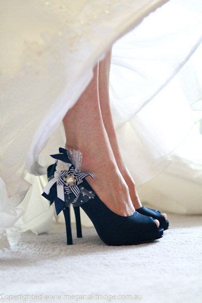 A glamorous lace sleeved ball gowns dress featuring a off shoulder and puffy skirt. Pin by Lynette Erasmus on Shoes | Navy blue wedding shoes ...