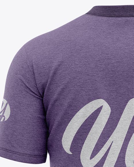 Download Men's Heather Tight Round Collar T-Shirt - Back View in ...