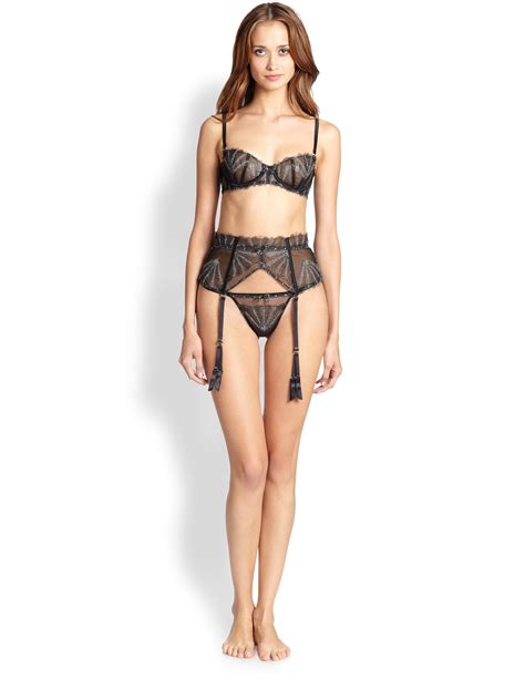 Maybe you would like to learn more about one of these? Lyst - Myla Wren Metallic Embroidered Sheer Garter Belt in ...