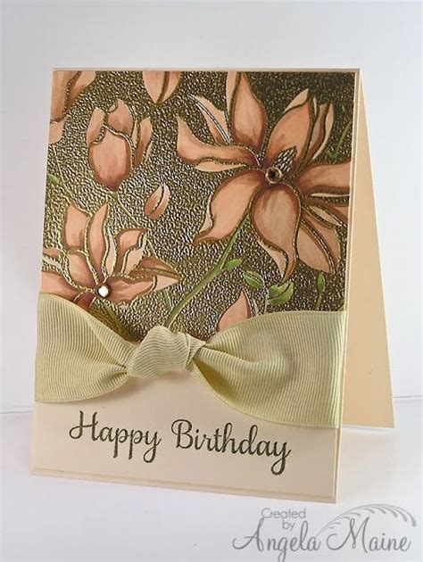 Check spelling or type a new query. handmade birthday card ... Hero Arts' reverse image stamp embossed with gold ... luv the dramat ...