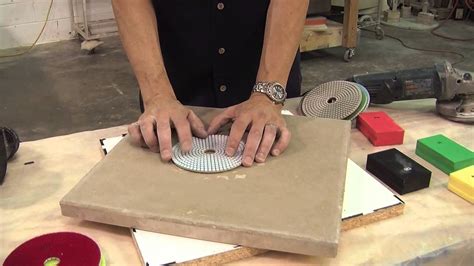 How to polish stone/granite/concrete/glass using stadea diamond hand polishing pads: Diamond Polishing Pads for Concrete Countertops - YouTube