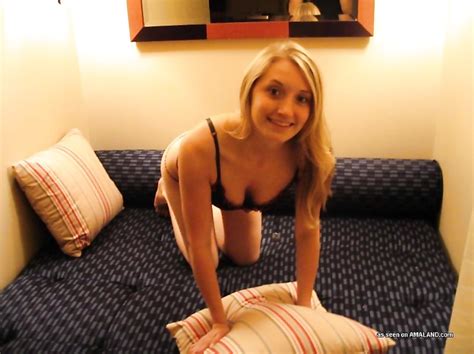 Nasty blonde gives head in amateur video. Picture compilation of a hot amateur babe stripping naked ...