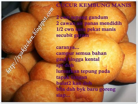 Selain resepi cucur manis versi stick, kami juga menulis resepi lain dipostingan sebelumnya yang mendapat perkongsian ramai. sEg@laNy@ diSiNi: CUCUR KEMBUNG MANIS