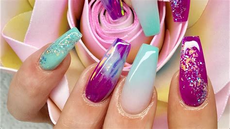 Camel activate purple mint, click and feel the sensation of blueberry mint and strong menthol. Acrylic Nails | Mint Green And Purple Nails | Angel Paper ...