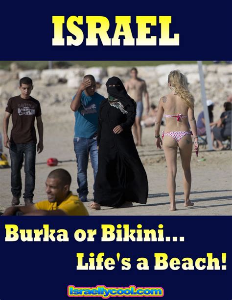 Free shipping us and canada. Israellycool Poster - Burkas and Bikinis - Israellycool