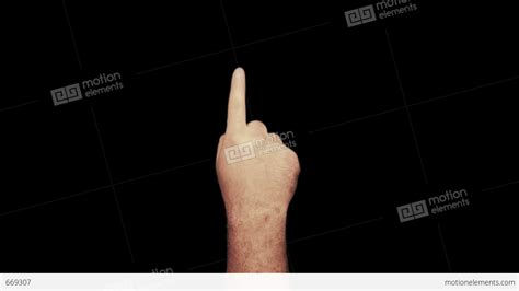 Right Hand 1 Finger 1 Click Touchscreen Gesture With MATTE Stock video ...